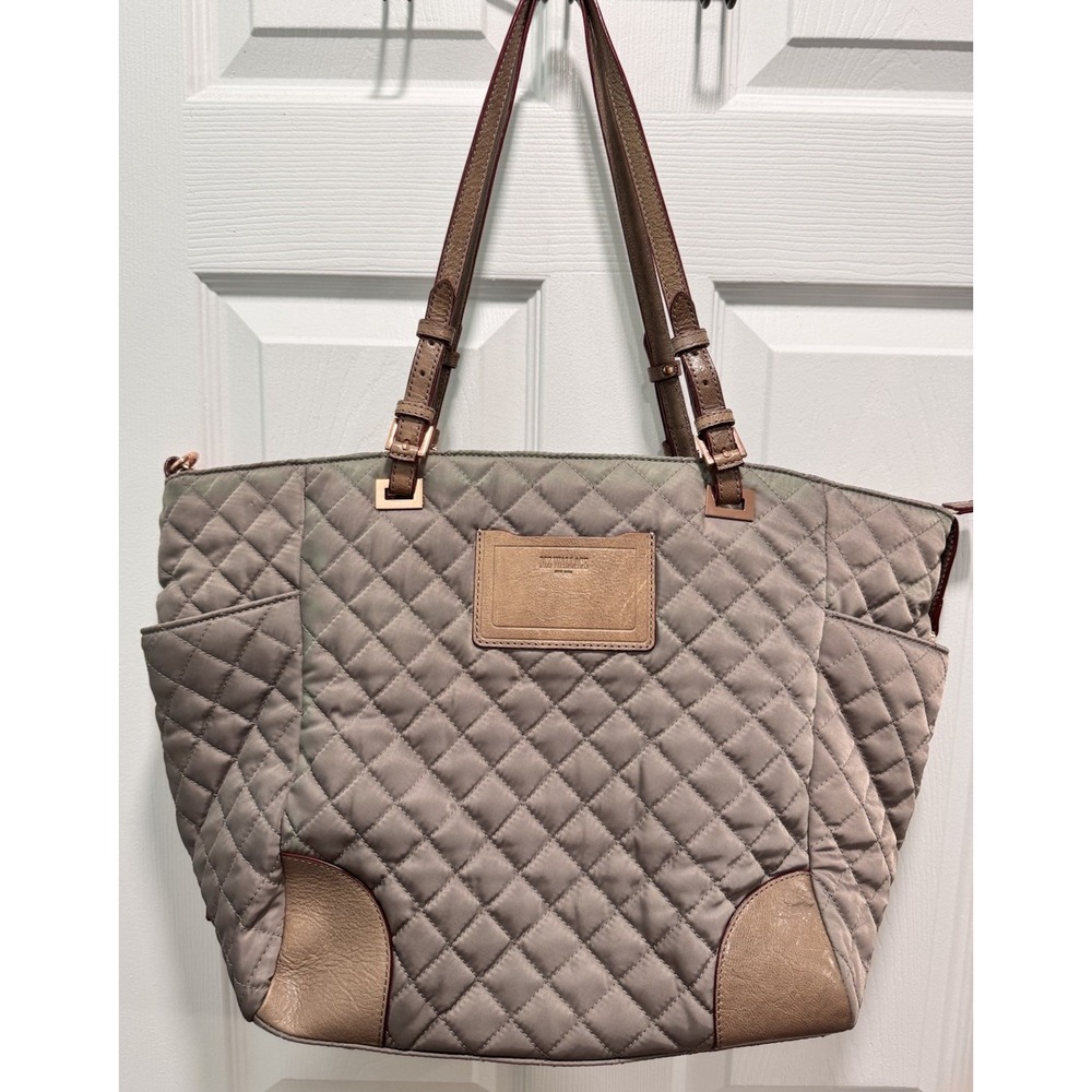 MZ Wallace Quilted Beford tote Two Tone Brown - Clean Inside